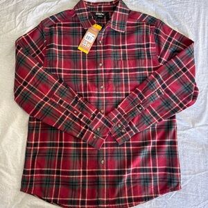 Eddie Bauer Men’s Plaid Flannel Button-Up Shirt Size Medium NEW w/ Tags
